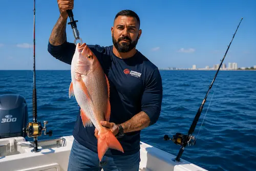 Mike, co-founder and owner of Affordable Dumpster Orlando, fishing in Central Florida